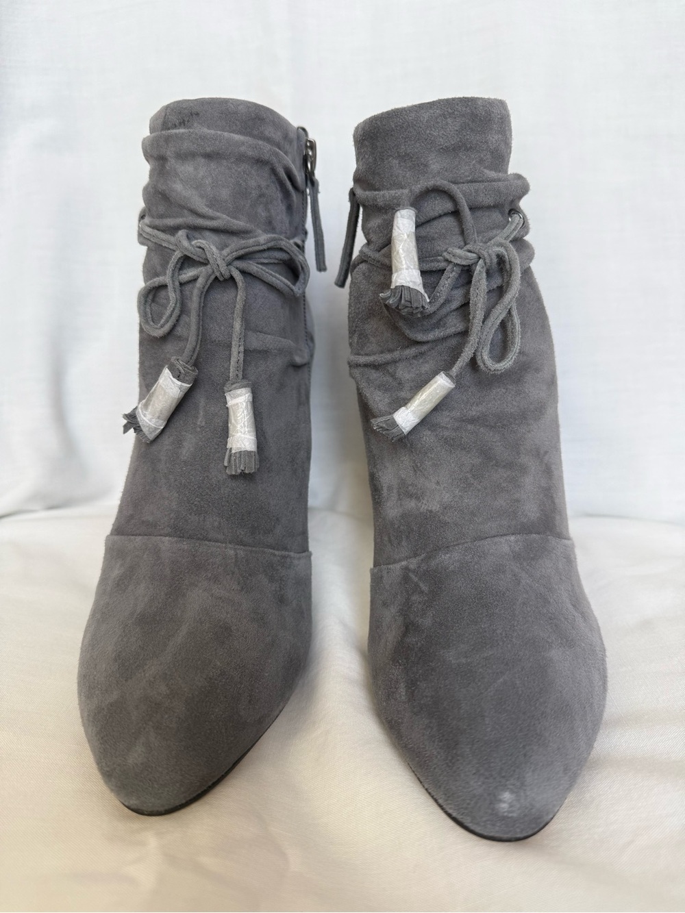 NIB White House Black Market Taylor Gray Suede Booties - Size 8